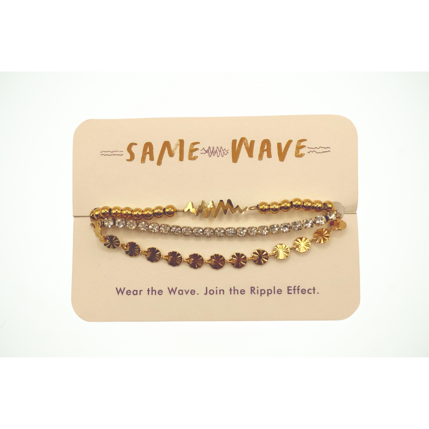 SAME WAVE Bracelet Stack "THE MEGAN" - Tennis Chain + Sunburst