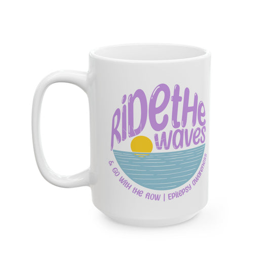Ride the Waves & go with the flow | Epilepsy Awareness Coffee Cup