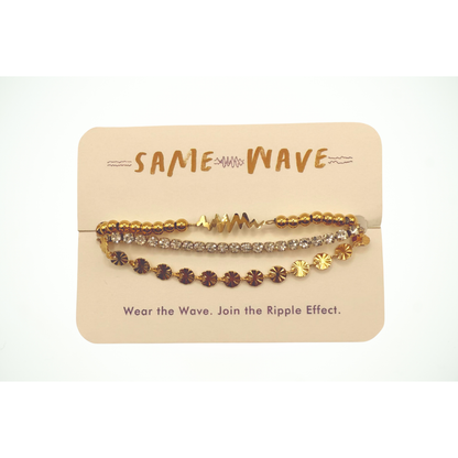 SAME WAVE Bracelet Stack "THE MEGAN" - Tennis Chain + Sunburst