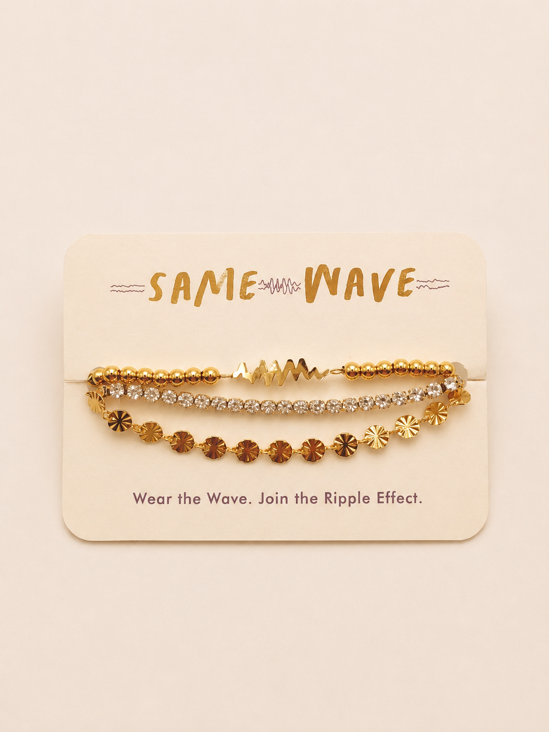 SAME WAVE Bracelet Stack "THE MEGAN" - Tennis Chain + Sunburst